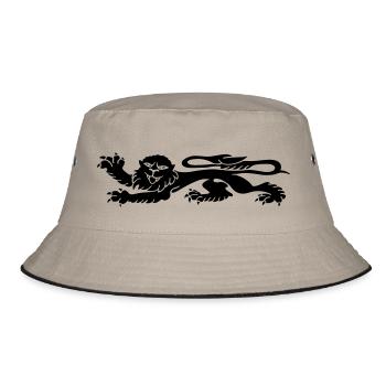 lion - Bucket Hat - khaki/black - Front