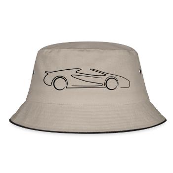 Cabrio PS Roadster Sportwagen Tribal - Bucket Hat - Khaki/Schwarz - Vorne