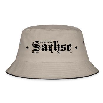 gemietlicher Sachse - Bucket Hat - Khaki/Schwarz - Vorne