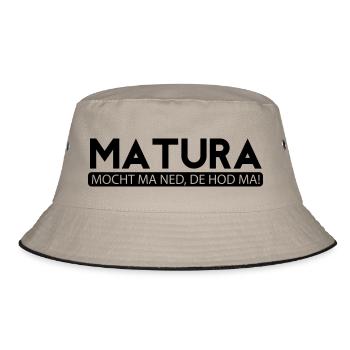 Matura moch ma ned, de hod ma! - Bucket Hat - Khaki/Schwarz - Vorne