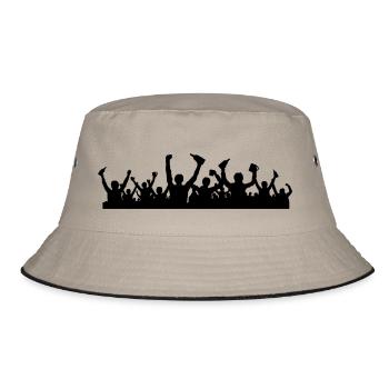 Menschen Jubel Bierflaschen - Bucket Hat - Khaki/Schwarz - Vorne
