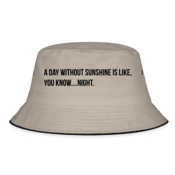 a day without sunshine - Bucket Hat - Khaki/Schwarz - Vorne