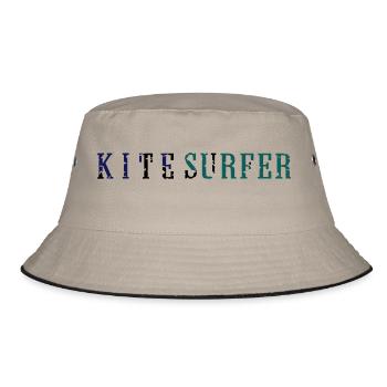 kitesurfer_vec_3 de - Bucket Hat - Khaki/Schwarz - Vorne
