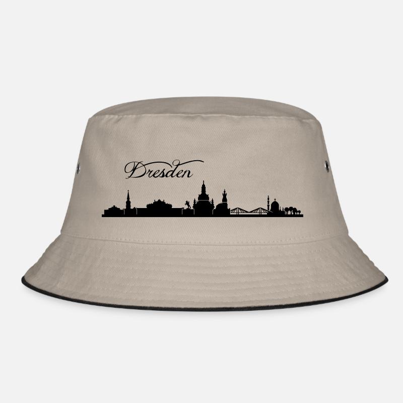 Dresdener Skyline - Bucket Hat - Khaki/Schwarz