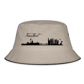 Frankfurter Skyline - Bucket Hat - Khaki/Schwarz - Vorne