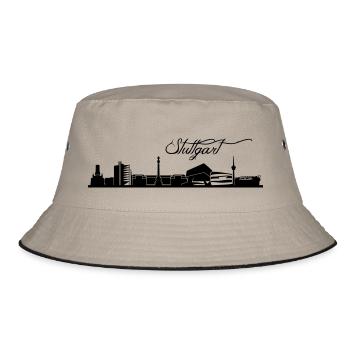 Stuttgarter Skyline - Bucket Hat - Khaki/Schwarz - Vorne
