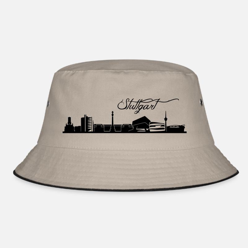 Stuttgarter Skyline - Bucket Hat - Khaki/Schwarz