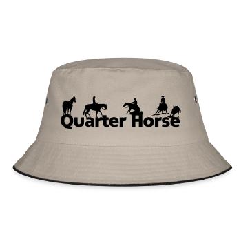 quarter horse silhouettes - Bucket Hat - khaki/black - Front