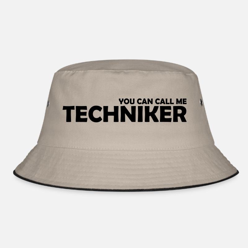 you can call me techniker - Bucket Hat - Khaki/Schwarz