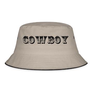 cowboy - Bucket Hat - Khaki/Schwarz - Vorne