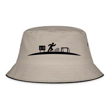 Fußballer Tor - Bucket Hat - Khaki/Schwarz - Vorne