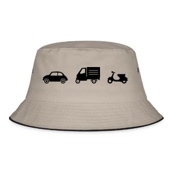 italienische Fahrzeuge - Bucket Hat - Khaki/Schwarz - Vorne