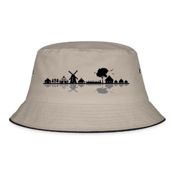 Landschaft - Spreewald - Bucket Hat - Khaki/Schwarz - Vorne