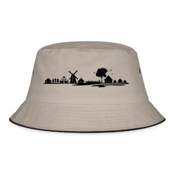 Landschaft - Spreewald - Bucket Hat - Khaki/Schwarz - Vorne