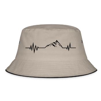 mountain pulse design - Bucket Hat - Khaki/Schwarz - Vorne