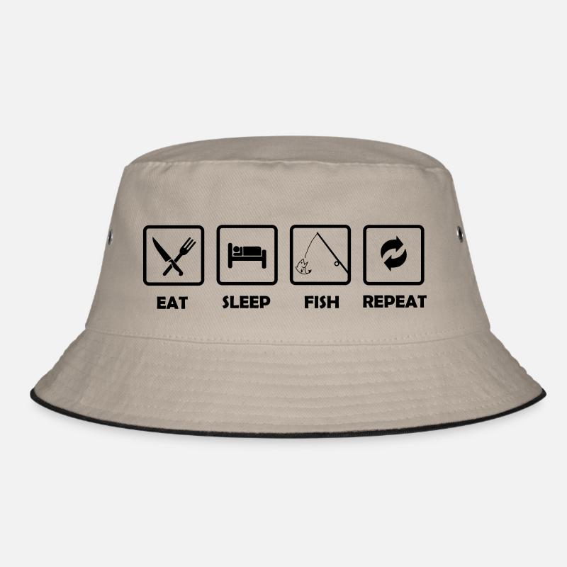 eat_sleep_fish_repeat Bucket Hat