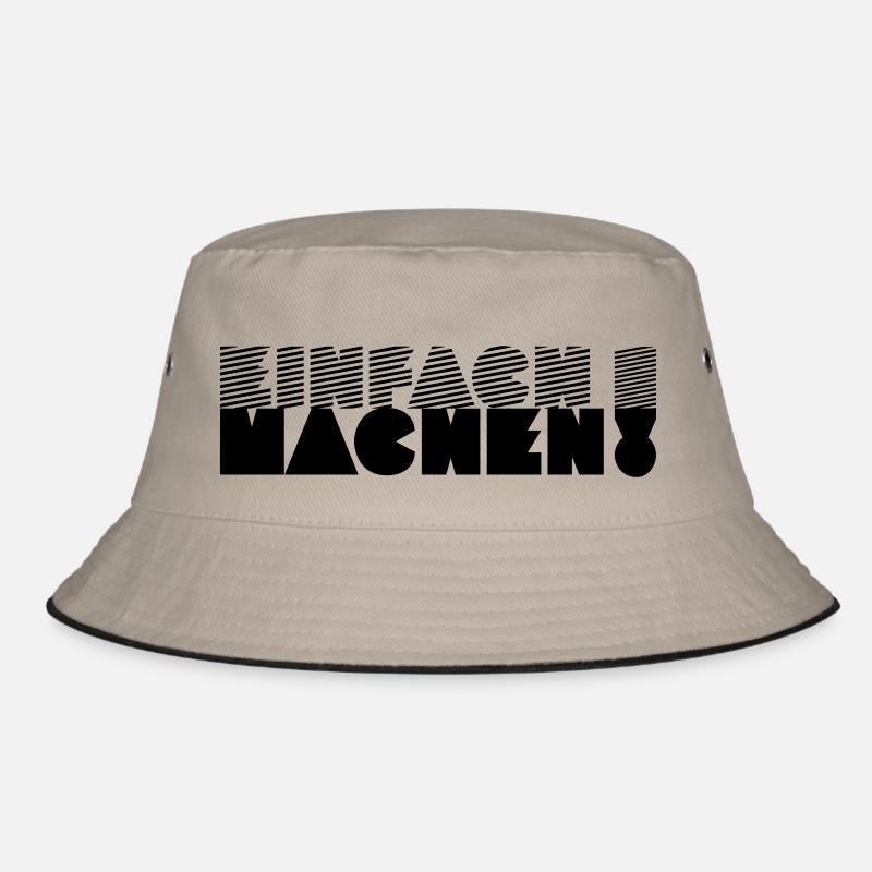 EINFACH MACHEN! - Bucket Hat - Khaki/Schwarz