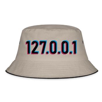 3D effect 127 - Bucket Hat - khaki/black - Front