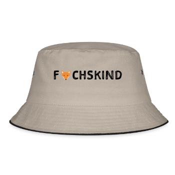 Spruch Fuchskind schwarz - Bucket Hat - Khaki/Schwarz - Vorne