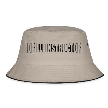 Text Drill Instructor - Bucket Hat - Khaki/Schwarz - Vorne