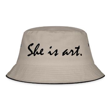 She is art - Bucket Hat - khaki/black - Front