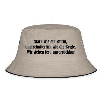 Fest wie Berge - Bucket Hat - Khaki/Schwarz - Vorne