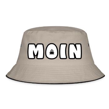 Moin& Moinsen & Guten Morgen - Bucket Hat - Khaki/Schwarz - Vorne
