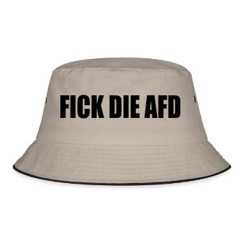 Fick die afd - Bucket Hat - Khaki/Schwarz - Vorne
