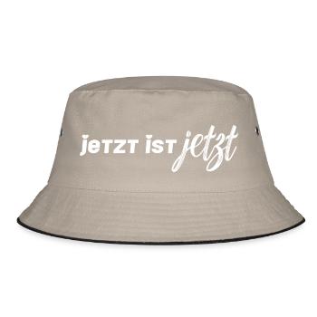 jetzt ist jetzt - Bucket Hat - Khaki/Schwarz - Vorne