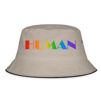 Human rainbow text LGBTQ pride - Bucket Hat - khaki/black - Front