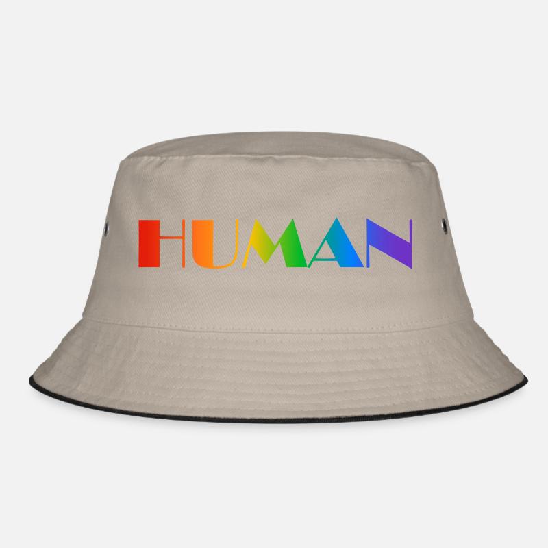Human rainbow text LGBTQ pride Bucket Hat