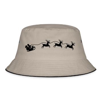 Weihnachtsmann Schlitten - Bucket Hat - Khaki/Schwarz - Vorne