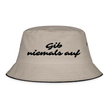 Gib niemals auf - Bucket Hat - Khaki/Schwarz - Vorne
