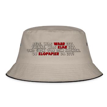 WC - Bucket Hat - Khaki/Schwarz - Vorne