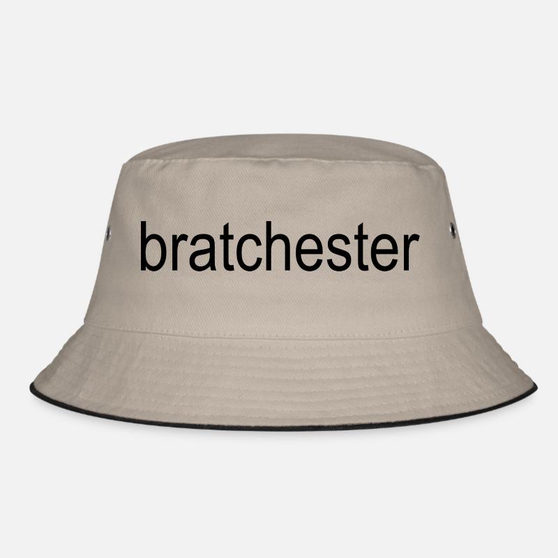bratchester black text 5000 Bucket Hat