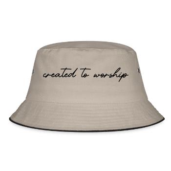 created to worship - Bucket Hat - khaki/black - Front