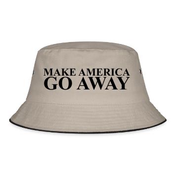 Lass Amerika verschwinden - Bucket Hat - Khaki/Schwarz - Vorne