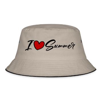 I love summer - Bucket Hat - khaki/black - Front