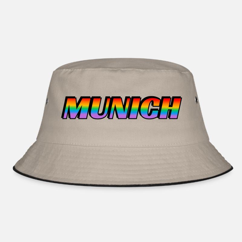 Munich LGBTQ Pride Month rainbow text Bucket Hat