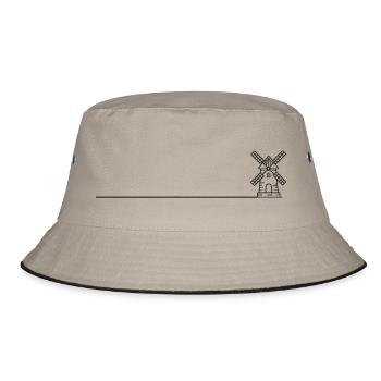 Windmill Mill Icon - Bucket Hat - khaki/black - Front