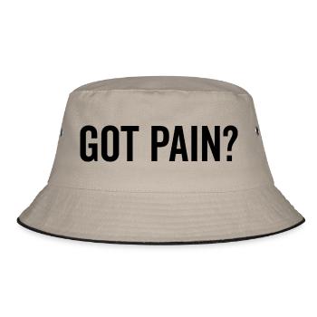 Hast du Schmerzen? - Bucket Hat - Khaki/Schwarz - Vorne