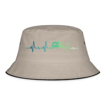Campervan Heartbeat Camping T-Shirt - Bucket Hat - khaki/black - Front