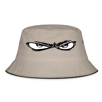 Night Eyes Black & White - Bucket Hat - khaki/black - Front