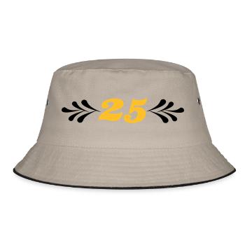2541614 14743929 silver wedding - Bucket Hat - khaki/black - Front