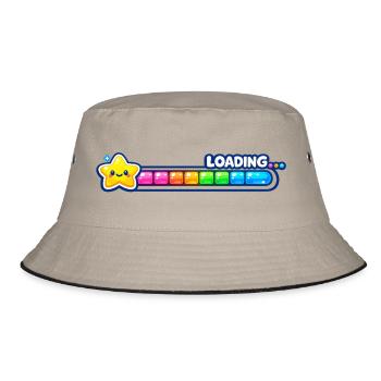 loading gamer level - Bucket Hat - Khaki/Schwarz - Vorne