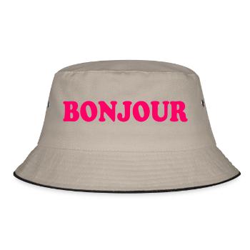 Bonjour - Bucket Hat - Khaki/Schwarz - Vorne