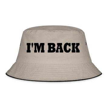 I'm back - Bucket Hat - Khaki/Schwarz - Vorne