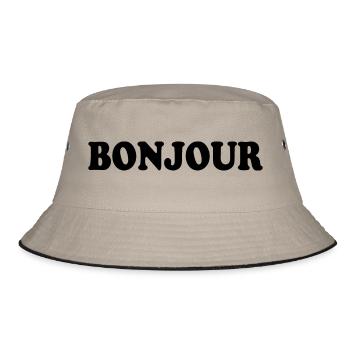 Bonjour - Bucket Hat - Khaki/Schwarz - Vorne