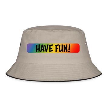 rainbow have fun - Bucket Hat - khaki/black - Front