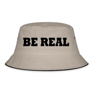 Be real - Bucket Hat - Khaki/Schwarz - Vorne
